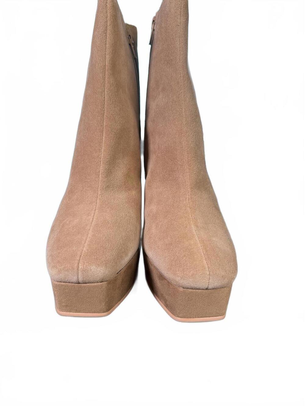 NWB Lisa Vicky Cognac Split Suede Heeled Boots 9.5 M - Picture 2 of 10